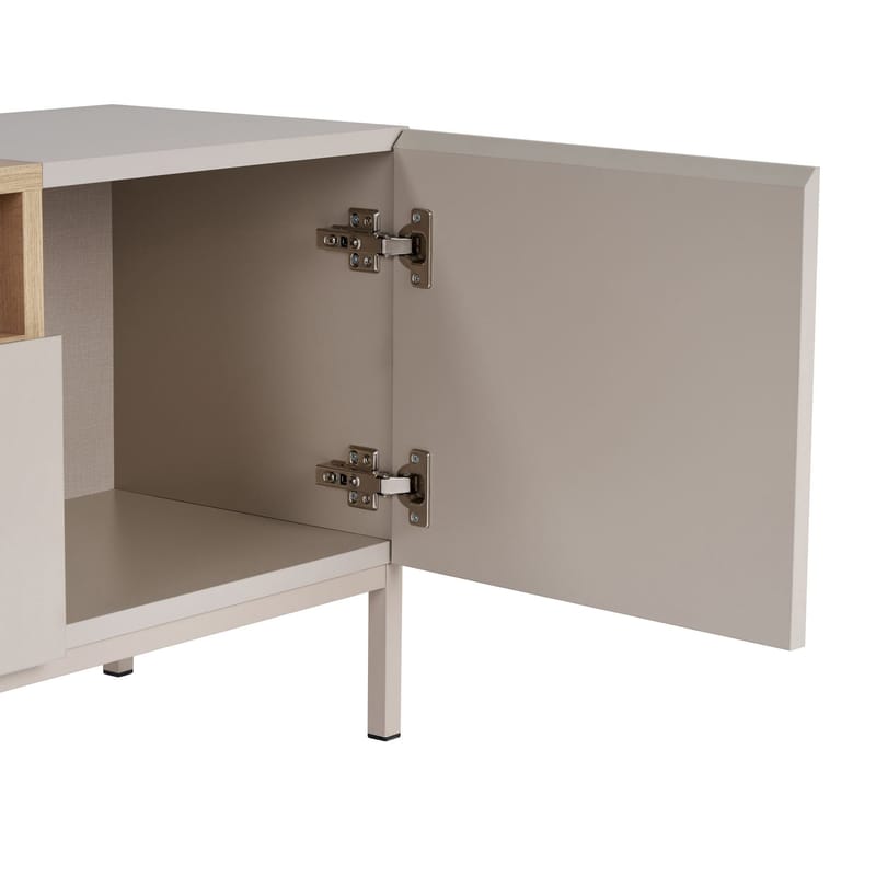 Arvold TV-bänk 160x50x35 cm - Sandstone och Sapphire Oak - Möbler - Vardagsrum - Tv-möbler & mediamöbler - Tv-bänkar