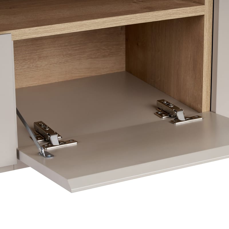 Arvold TV-bänk 160x50x35 cm - Sandstone och Sapphire Oak - Möbler - Vardagsrum - Tv-möbler & mediamöbler - Tv-bänkar