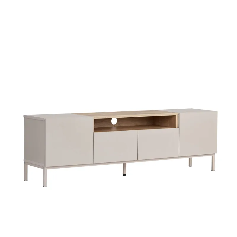 Arvold TV-bänk 160x50x35 cm, Sandstone och Sapphire Oak