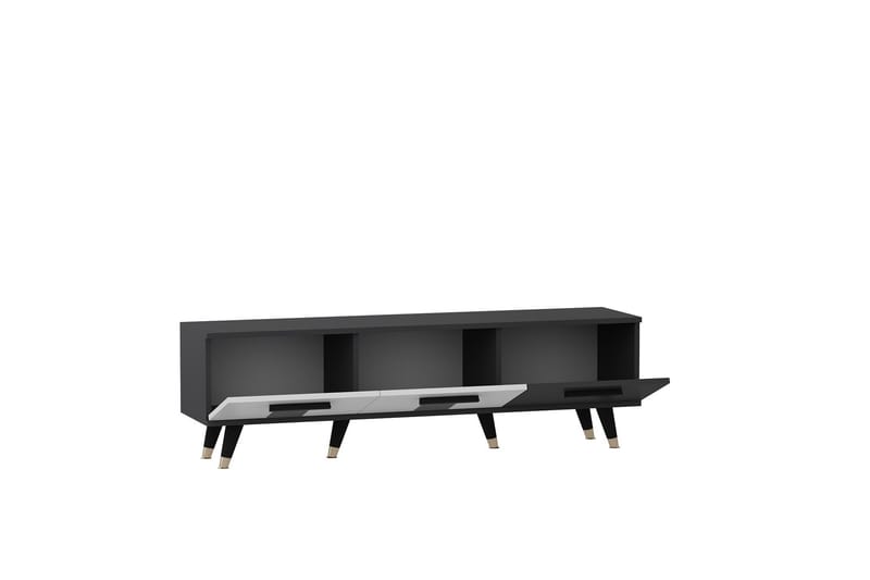 ASIMO Tv-bänk 150x35 cm Svart/Vit - Möbler - Vardagsrum - Tv-möbler & mediamöbler - Tv-bänkar
