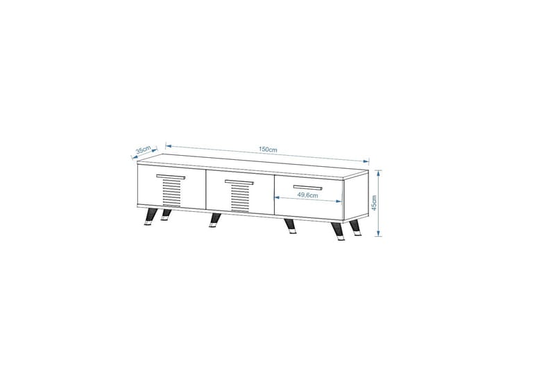 ASIMO Tv-bänk 150x35 cm Svart/Vit - Möbler - Vardagsrum - Tv-möbler & mediamöbler - Tv-bänkar