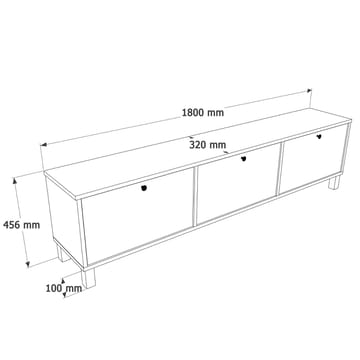 Avero TV-bänk 180x45,6x32 cm - Vitt och ek - Möbler - Vardagsrum - Tv-möbler & mediamöbler - Tv-bänkar