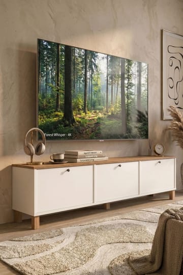 Avero TV-bänk 180x45,6x32 cm - Vitt och ek - Möbler - Vardagsrum - Tv-möbler & mediamöbler - Tv-bänkar