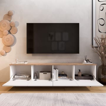 Avero TV-bänk 180x45,6x34,1 cm - Vit och ek - Möbler - Vardagsrum - Tv-möbler & mediamöbler - Tv-bänkar