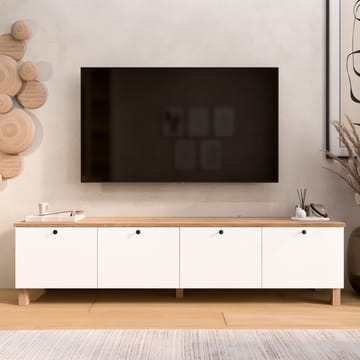 Avero TV-bänk 180x45,6x34,1 cm - Vit och ek - Möbler - Vardagsrum - Tv-möbler & mediamöbler - Tv-bänkar