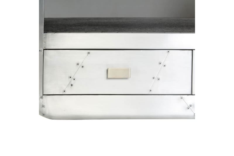 Aviator TV-bänk aluminium vintage flygplanstema 140x30x30 cm - Silver - Tv-bänkar