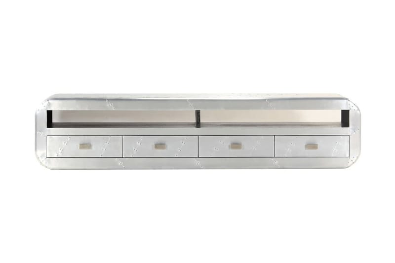 Aviator TV-bänk aluminium vintage flygplanstema 140x30x30 cm - Silver - Tv-bänkar