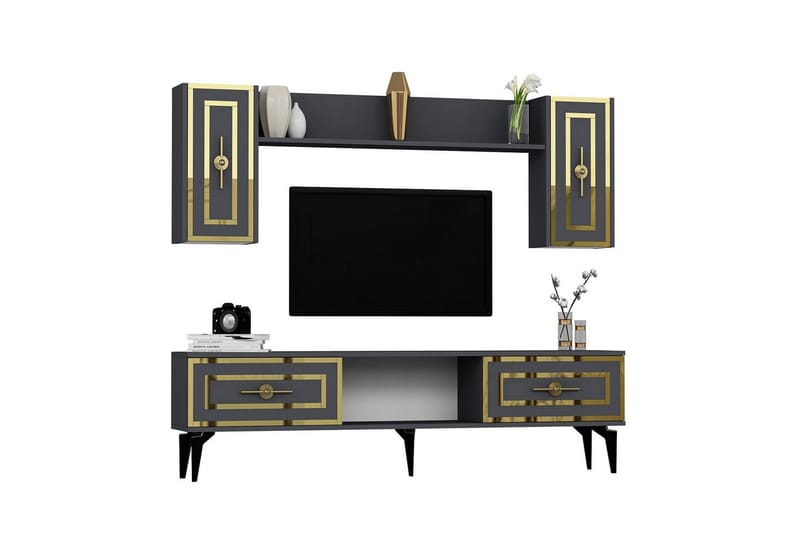 Barriet Tv-möbelset 150x29,6 cm - Antracit - Möbler - Vardagsrum - Tv-möbler & mediamöbler - Tv-möbelset