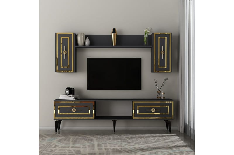 Barriet Tv-möbelset 150x29,6 cm - Antracit - Möbler - Vardagsrum - Tv-möbler & mediamöbler - Tv-möbelset
