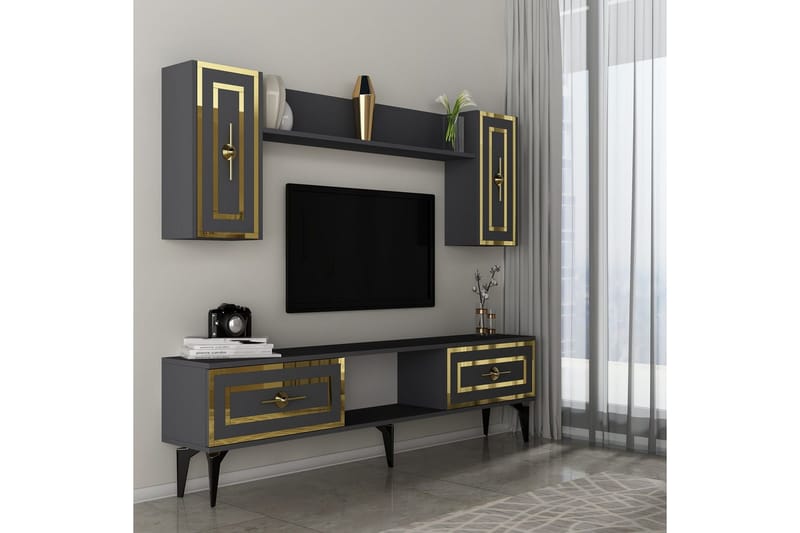 Barriet Tv-möbelset 150x29,6 cm - Antracit - Möbler - Vardagsrum - Tv-möbler & mediamöbler - Tv-möbelset