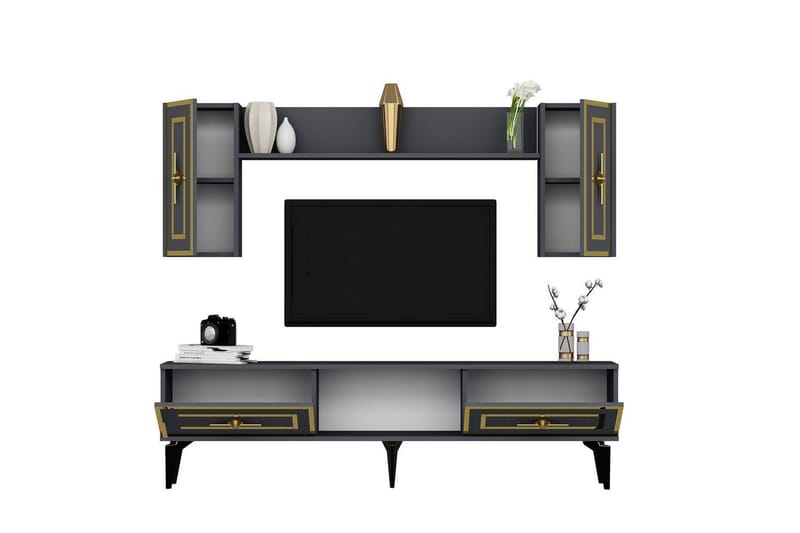 Barriet Tv-möbelset 150x29,6 cm - Antracit - Möbler - Vardagsrum - Tv-möbler & mediamöbler - Tv-möbelset