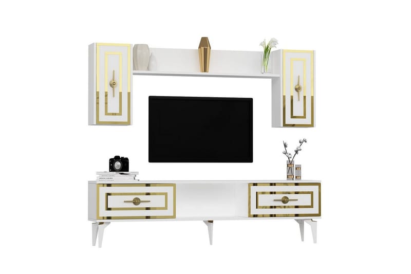 Barriet Tv-möbelset 150x29,6 cm - Vit - Möbler - Vardagsrum - Tv-möbler & mediamöbler - Tv-möbelset