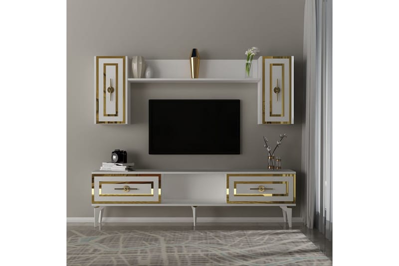 Barriet Tv-möbelset 150x29,6 cm - Vit - Möbler - Vardagsrum - Tv-möbler & mediamöbler - Tv-möbelset