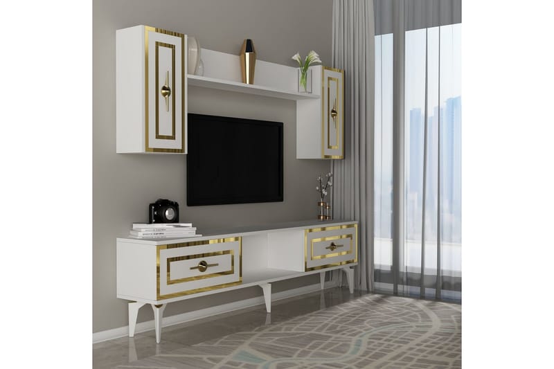 Barriet Tv-möbelset 150x29,6 cm - Vit - Möbler - Vardagsrum - Tv-möbler & mediamöbler - Tv-möbelset