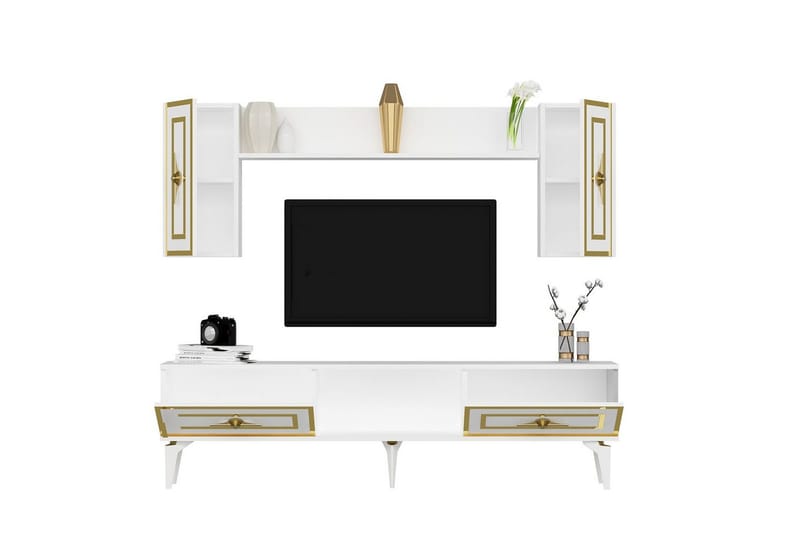 Barriet Tv-möbelset 150x29,6 cm - Vit - Möbler - Vardagsrum - Tv-möbler & mediamöbler - Tv-möbelset