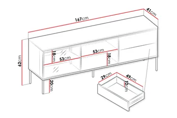 Basici Tv-bänk 167x41 cm - Brun - Möbler - Vardagsrum - Tv-möbler & mediamöbler - Tv-bänkar