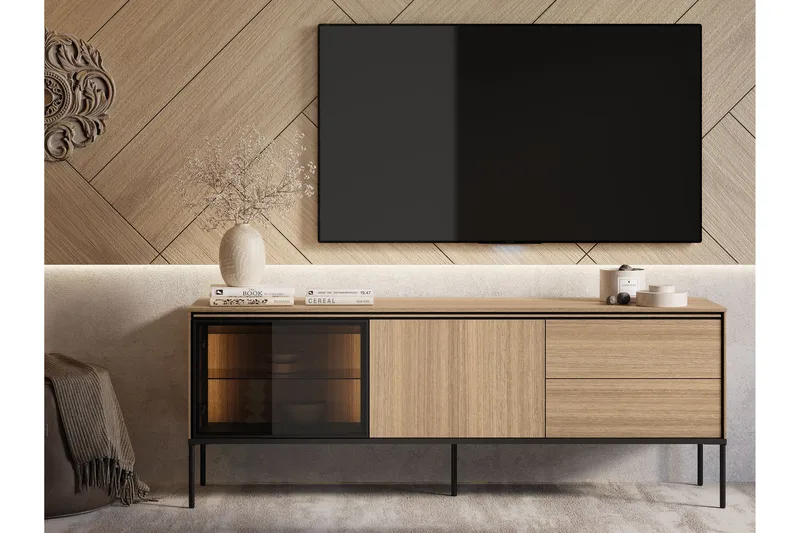 Basici Tv-bänk 167x41 cm - Brun - Möbler - Vardagsrum - Tv-möbler & mediamöbler - Tv-bänkar