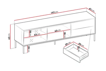 Basici Tv-bänk 197x41 cm - Grå/Grön - Möbler - Vardagsrum - Tv-möbler & mediamöbler - Tv-bänkar