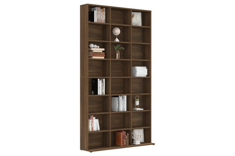 beBasic CD-hylla brun ek 102x23x177,5 cm konstruerat trä - Möbler - Vardagsrum - Tv-möbler & mediamöbler - CD hyllor & DVD hyllor