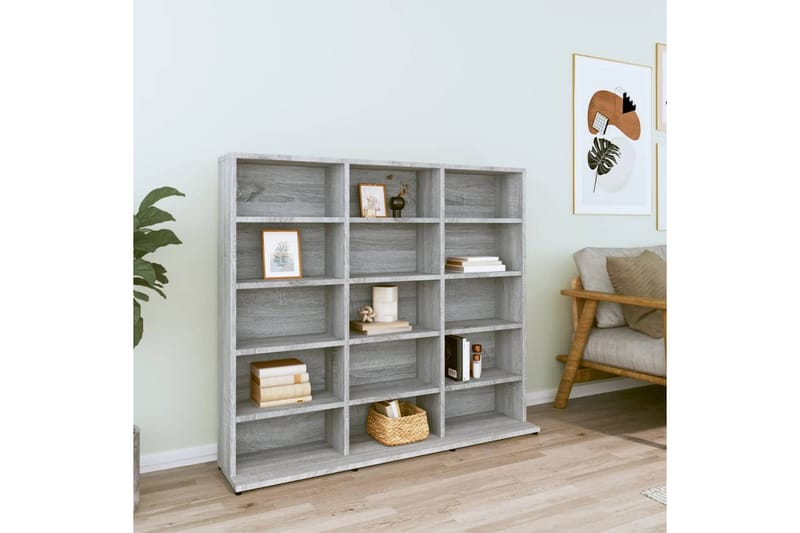 beBasic CD-hylla grå djävulen 102x23x89,5 cm konstruerat trä - Möbler - Vardagsrum - Tv-möbler & mediamöbler - CD hyllor & DVD hyllor
