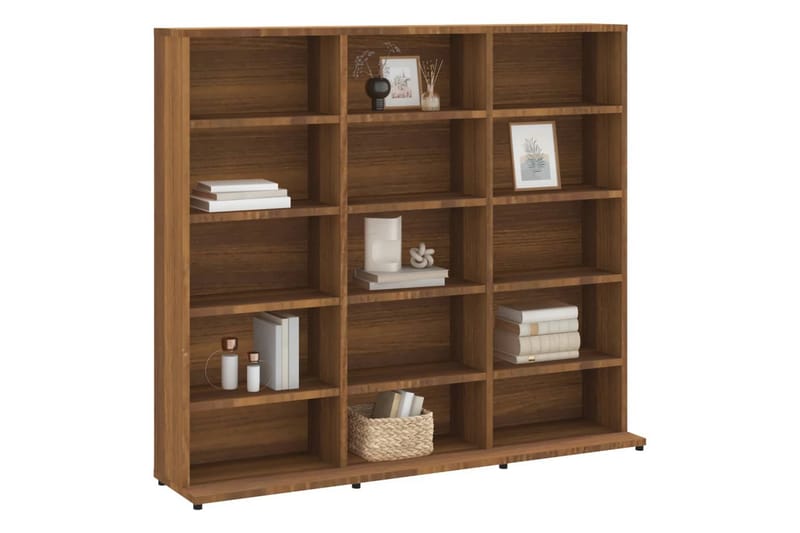 beBasic CD-hylla rökfärgad Brun ek 102x23x89,5 cm konstruerat trä - Möbler - Vardagsrum - Tv-möbler & mediamöbler - CD hyllor & DVD hyllor