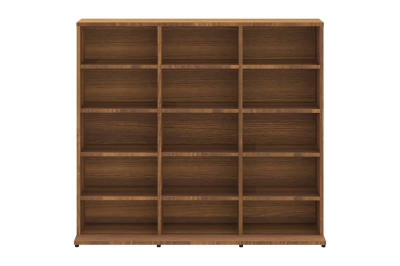 beBasic CD-hylla rökfärgad Brun ek 102x23x89,5 cm konstruerat trä - Möbler - Vardagsrum - Tv-möbler & mediamöbler - CD hyllor & DVD hyllor