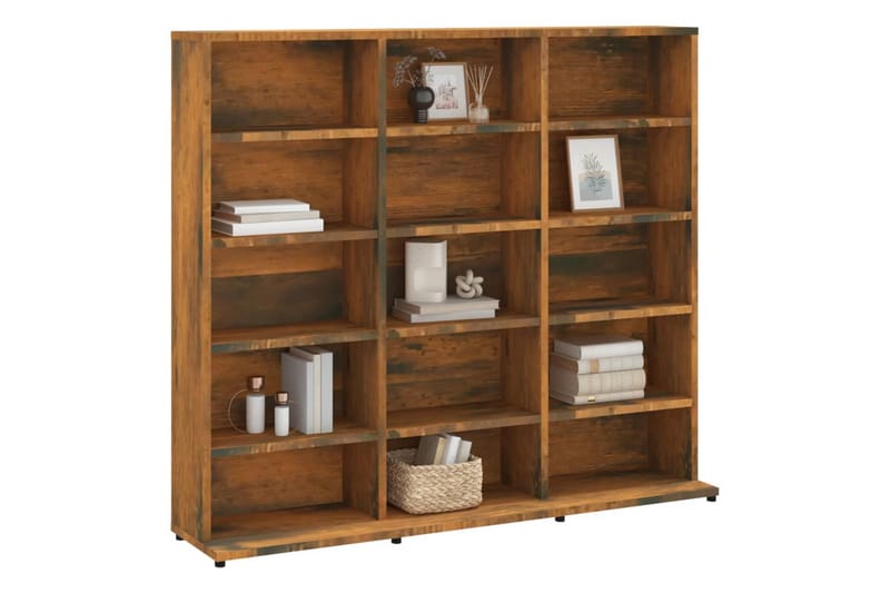 beBasic CD-hylla rökfärgad ek 102x23x89,5 cm konstruerat trä - Möbler - Vardagsrum - Tv-möbler & mediamöbler - CD hyllor & DVD hyllor