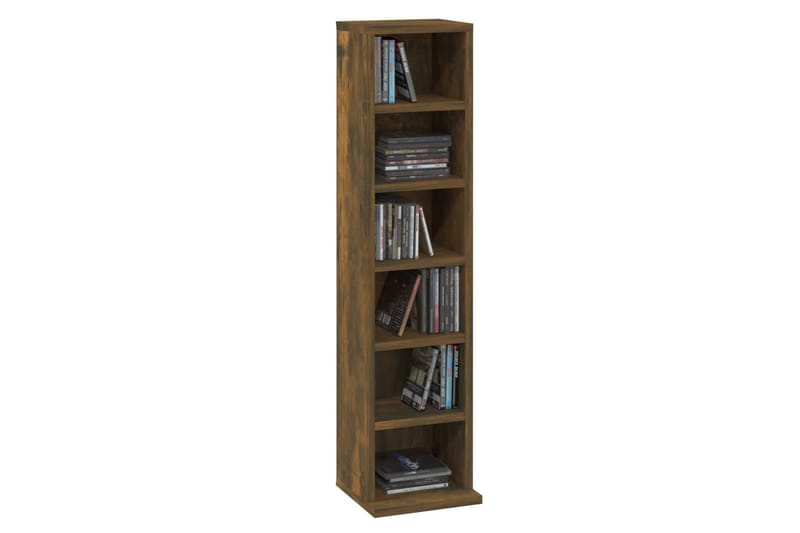 beBasic CD-hylla rökfärgad ek 21x20x88 cm konstruerat trä - Möbler - Vardagsrum - Tv-möbler & mediamöbler - CD hyllor & DVD hyllor