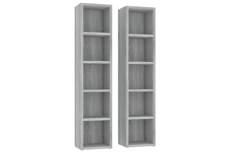 beBasic CD-hyllor 2 st grå sonoma 21x16x93,5 cm konstruerat trä - Möbler - Vardagsrum - Tv-möbler & mediamöbler - CD hyllor & DVD hyllor