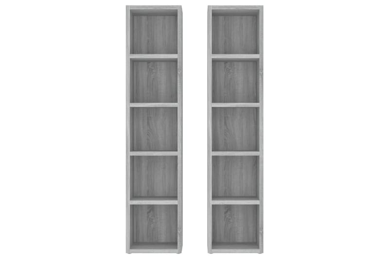 beBasic CD-hyllor 2 st grå sonoma 21x16x93,5 cm konstruerat trä - Möbler - Vardagsrum - Tv-möbler & mediamöbler - CD hyllor & DVD hyllor