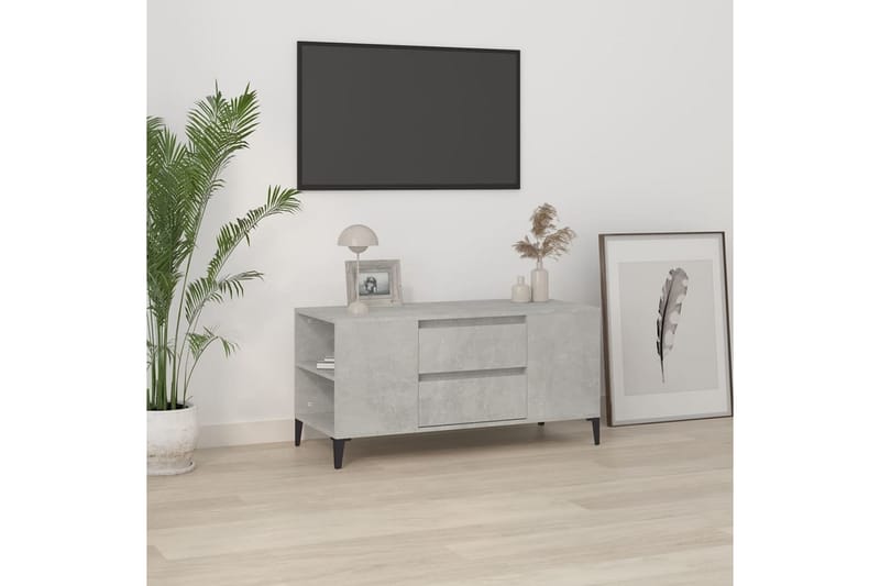 beBasic Tv-bänk betonggrå 102x44,5x50 cm konstruerat trä - Möbler - Vardagsrum - Tv-möbler & mediamöbler - Tv-bänkar