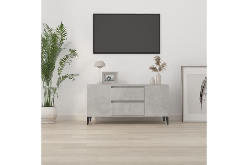 beBasic Tv-bänk betonggrå 102x44,5x50 cm konstruerat trä - Möbler - Vardagsrum - Tv-möbler & mediamöbler - Tv-bänkar