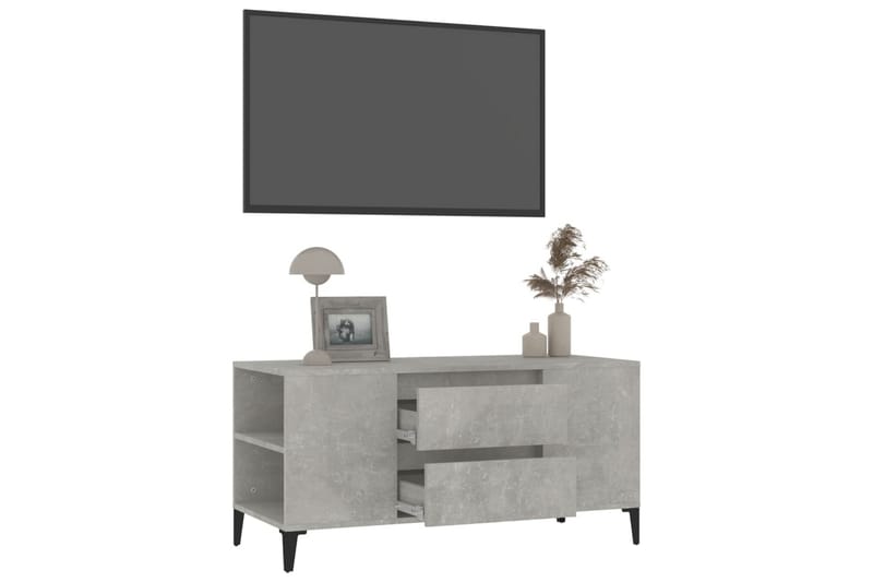beBasic Tv-bänk betonggrå 102x44,5x50 cm konstruerat trä - Möbler - Vardagsrum - Tv-möbler & mediamöbler - Tv-bänkar