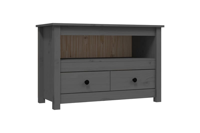 beBasic Tv-bänk grå 79x35x52 cm massiv furu - Möbler - Vardagsrum - Tv-möbler & mediamöbler - Tv-bänkar