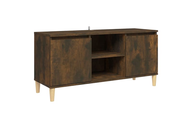 beBasic TV-bänk med massiva träben rökfärgad ek 103,5x35x50 cm - Möbler - Vardagsrum - Tv-möbler & mediamöbler - Tv-bänkar