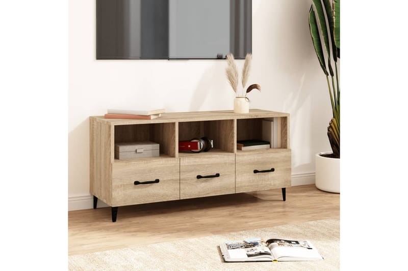 beBasic Tv-bänk sonoma-ek 102x35x50 cm konstruerat trä - Möbler - Vardagsrum - Tv-möbler & mediamöbler - Tv-bänkar