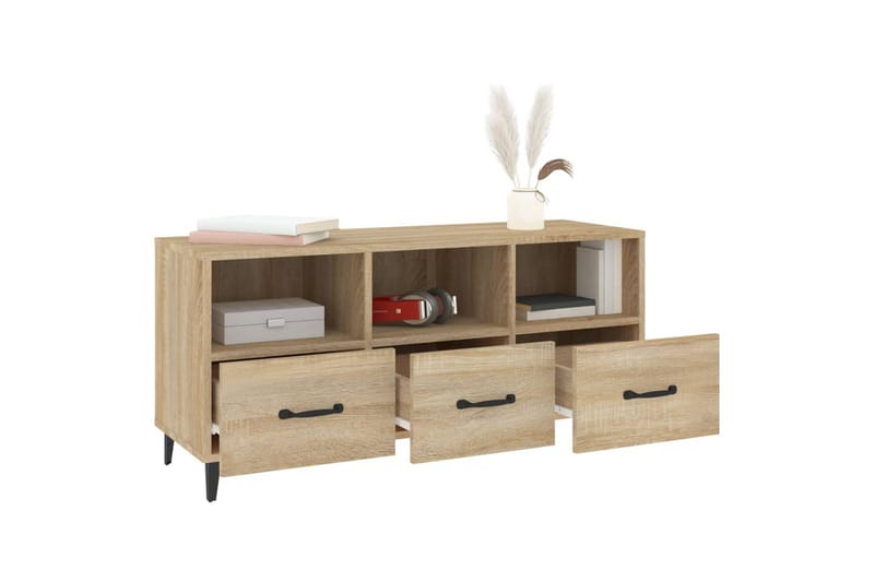 beBasic Tv-bänk sonoma-ek 102x35x50 cm konstruerat trä - Möbler - Vardagsrum - Tv-möbler & mediamöbler - Tv-bänkar