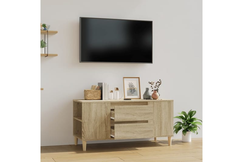 beBasic Tv-bänk sonoma-ek 102x44,5x50 cm konstruerat trä - Tv-bänkar