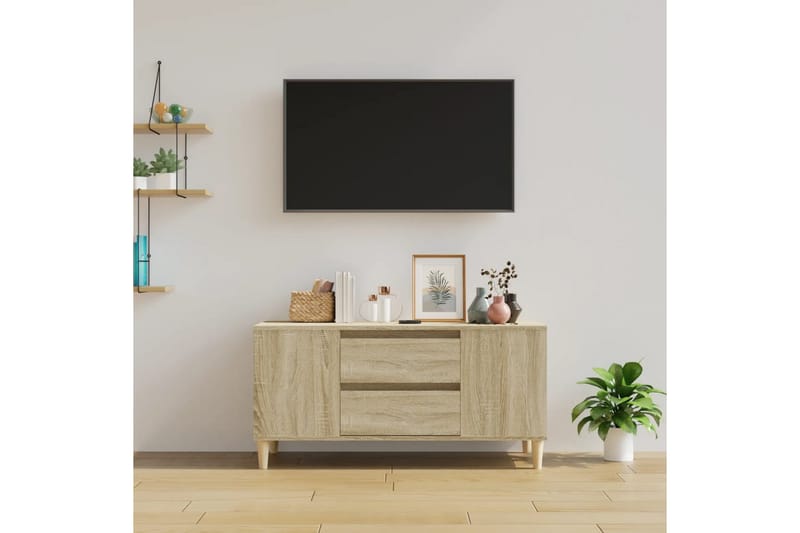 beBasic Tv-bänk sonoma-ek 102x44,5x50 cm konstruerat trä - Tv-bänkar