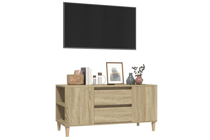 beBasic Tv-bänk sonoma-ek 102x44,5x50 cm konstruerat trä - Tv-bänkar