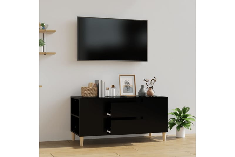 beBasic Tv-bänk svart 102x44,5x50 cm konstruerat trä - Möbler - Vardagsrum - Tv-möbler & mediamöbler - Tv-bänkar