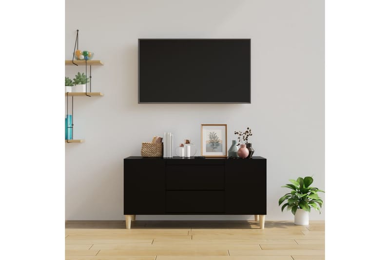 beBasic Tv-bänk svart 102x44,5x50 cm konstruerat trä - Möbler - Vardagsrum - Tv-möbler & mediamöbler - Tv-bänkar