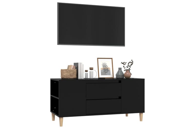 beBasic Tv-bänk svart 102x44,5x50 cm konstruerat trä - Möbler - Vardagsrum - Tv-möbler & mediamöbler - Tv-bänkar