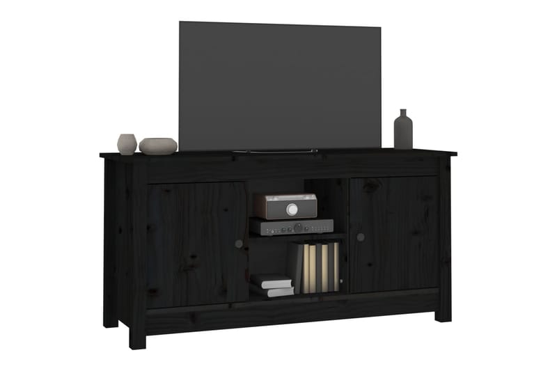 beBasic Tv-bänk svart 103x36,5x52 cm massiv furu - Möbler - Vardagsrum - Tv-möbler & mediamöbler - Tv-bänkar