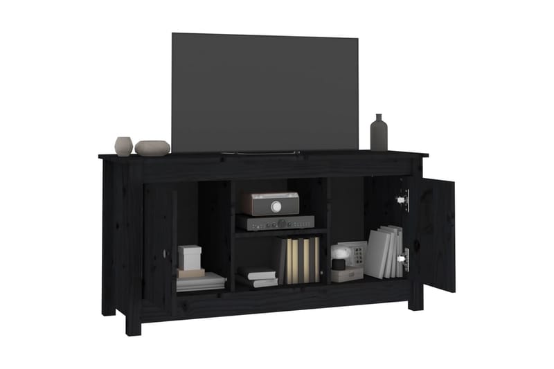 beBasic Tv-bänk svart 103x36,5x52 cm massiv furu - Möbler - Vardagsrum - Tv-möbler & mediamöbler - Tv-bänkar