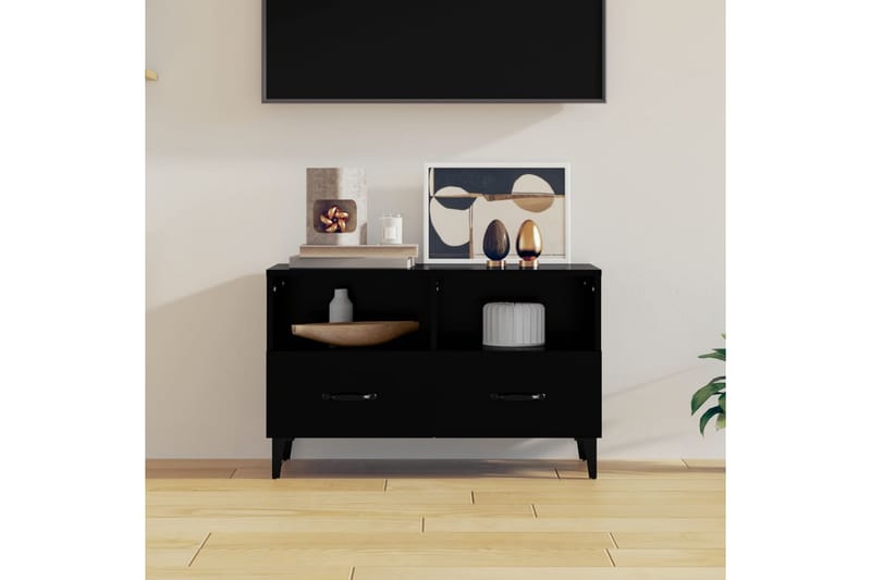 beBasic Tv-bänk svart 80x36x50 cm konstruerat trä - Möbler - Vardagsrum - Tv-möbler & mediamöbler - Tv-bänkar