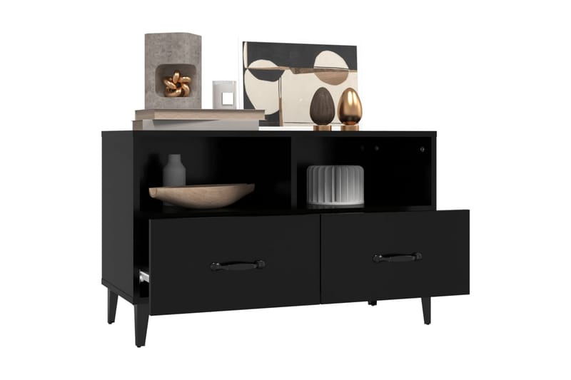 beBasic Tv-bänk svart 80x36x50 cm konstruerat trä - Möbler - Vardagsrum - Tv-möbler & mediamöbler - Tv-bänkar