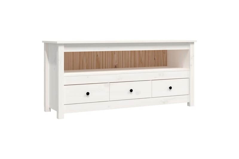 beBasic Tv-bänk vit 114x35x52 cm massiv furu - Möbler - Vardagsrum - Tv-möbler & mediamöbler - Tv-bänkar