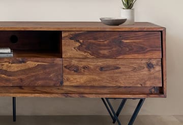 Belano TV-bänk 160 cm Industriell stil - Varmbrun med svarta ben - Möbler - Vardagsrum - Tv-möbler & mediamöbler - Tv-bänkar