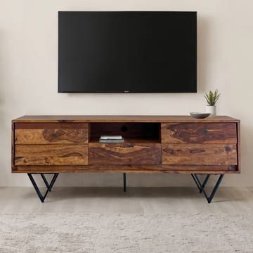 Belano TV-bänk 160 cm Industriell stil - Varmbrun med svarta ben - Möbler - Vardagsrum - Tv-möbler & mediamöbler - Tv-bänkar